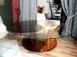 table basse Yin et Yang
bois massif et verre en deux parties
choix de l'essence de bois et de la finition